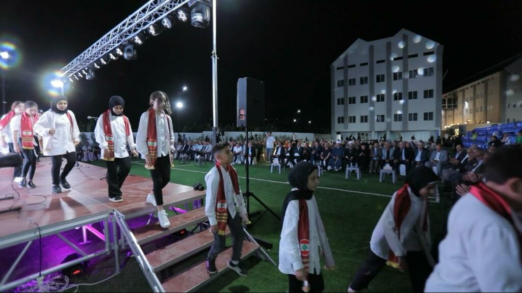 Stars College choir singing at Ghaziyeh grand opening
