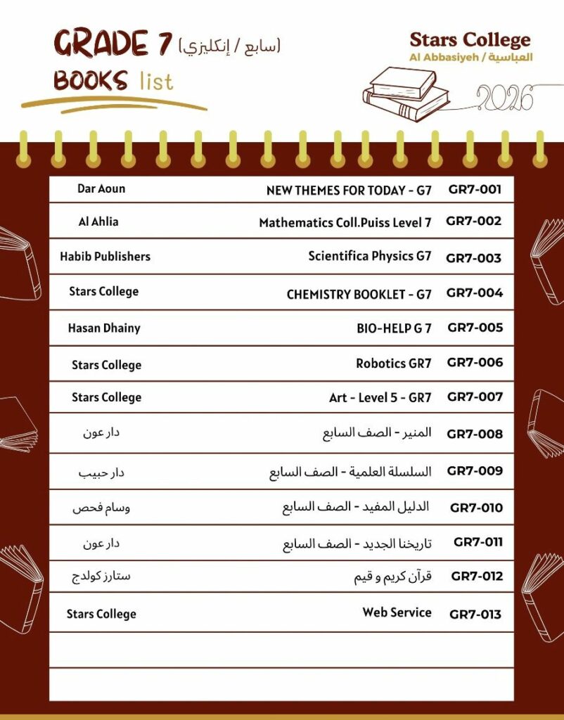 Grade 7 Books list