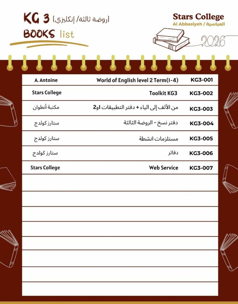 KG3 Books list