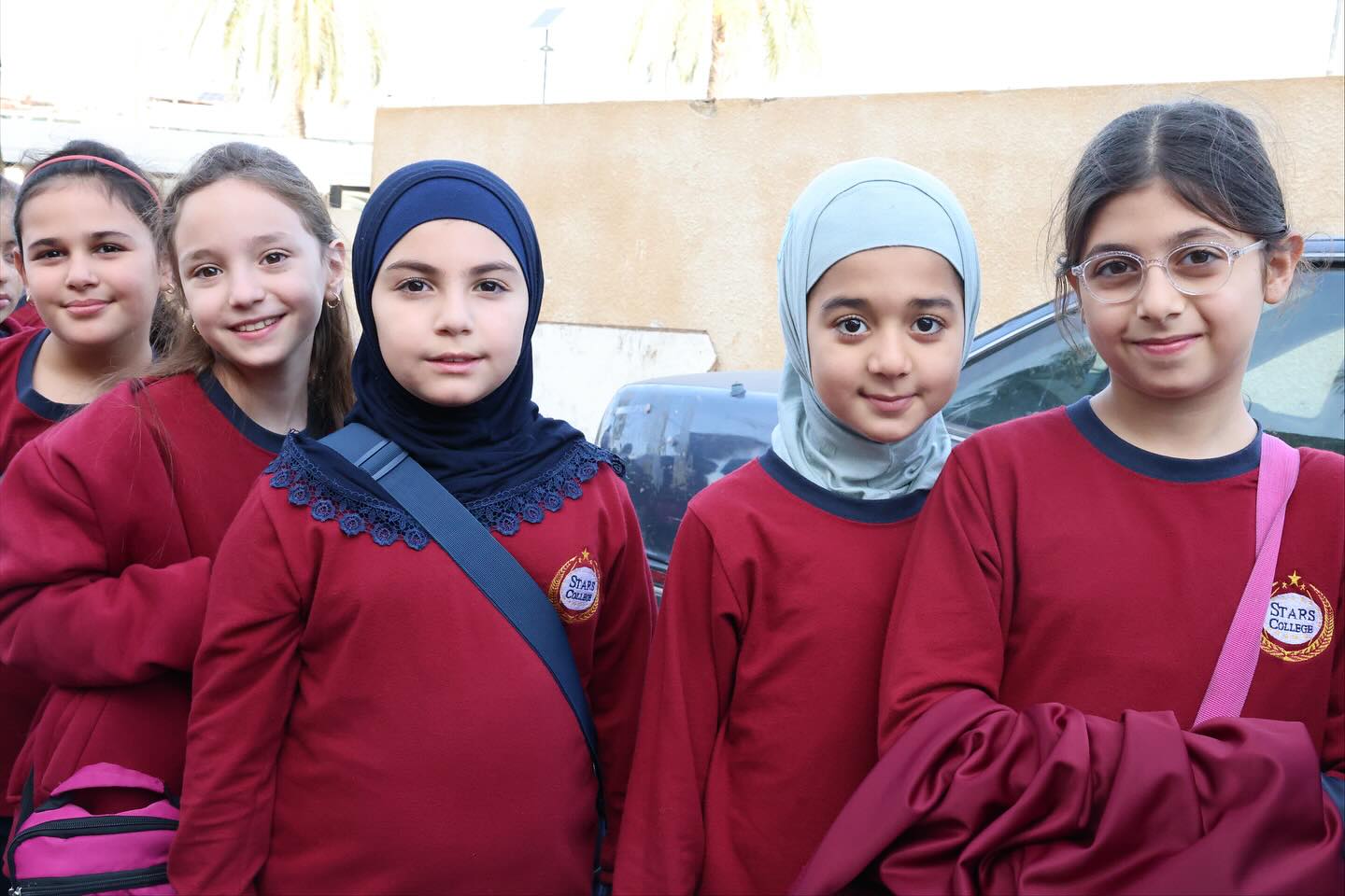 Stars College students visiting Qalaat Saida (Sidon Sea Castle) during an educational trip.