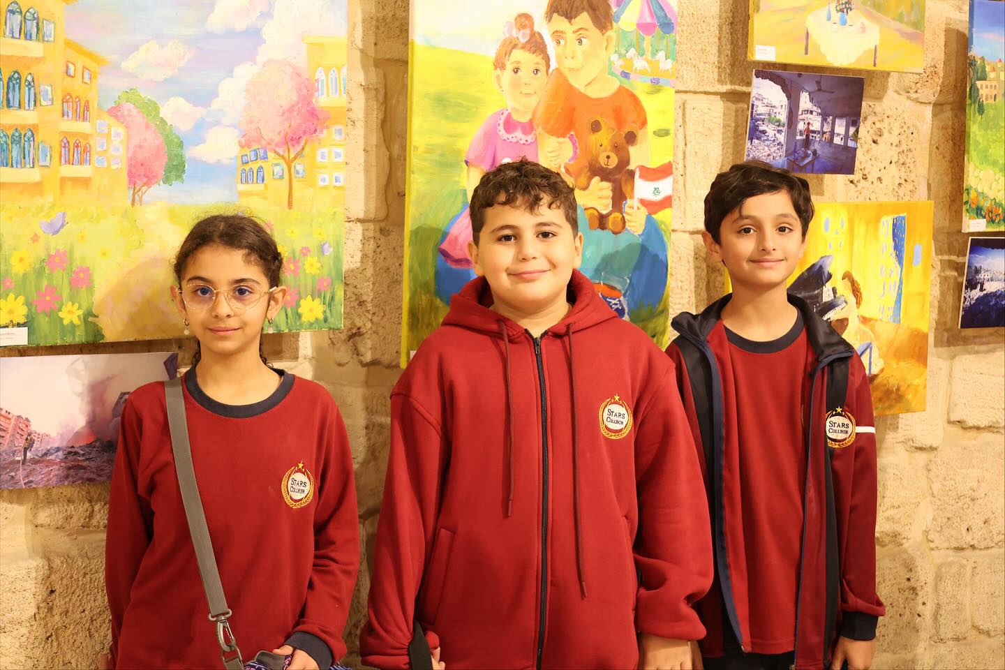 Stars College students visiting Qalaat Saida (Sidon Sea Castle) during an educational trip.