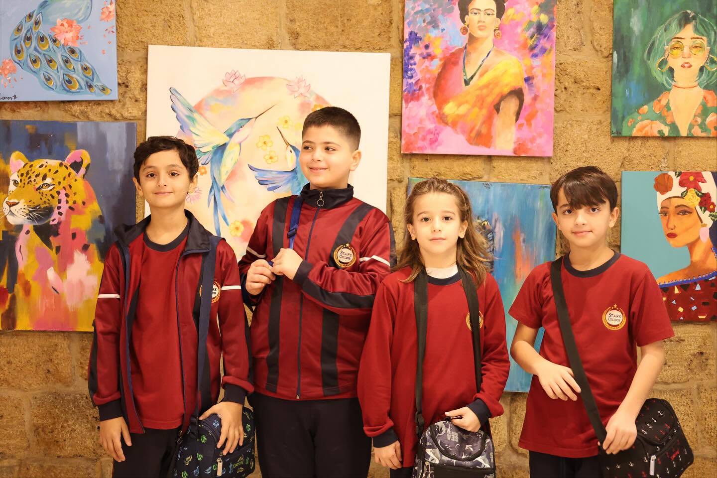 Stars College students visiting Qalaat Saida (Sidon Sea Castle) during an educational trip.