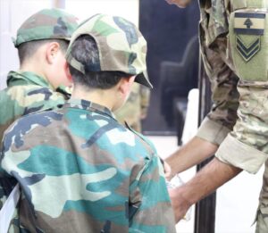 Stars College students visiting the Lebanese Army Barracks for Independence Day.