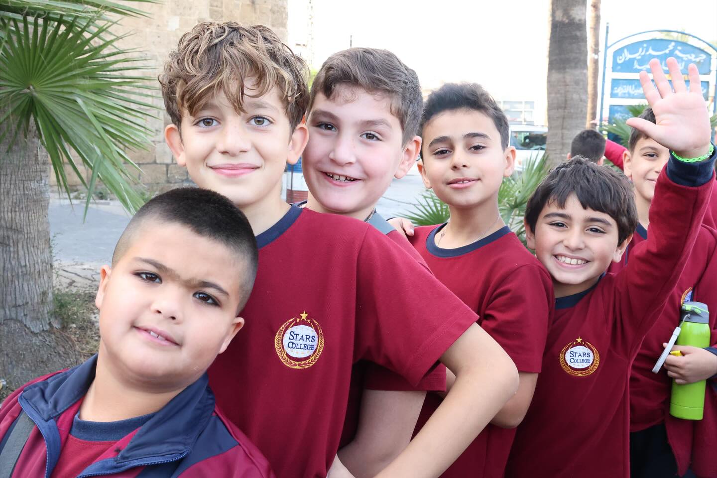 Stars College students visiting Qalaat Saida (Sidon Sea Castle) during an educational trip.