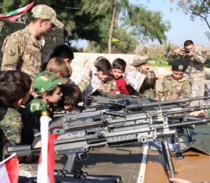 Stars College students visiting the Lebanese Army Barracks for Independence Day.