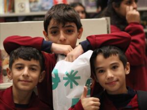 Stars College students visiting the First Book Fair at Beirut Centro Mall.