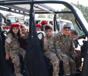 Stars College students visiting the Lebanese Army Barracks for Independence Day.