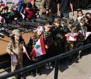 Stars College students visiting the Lebanese Army Barracks for Independence Day.