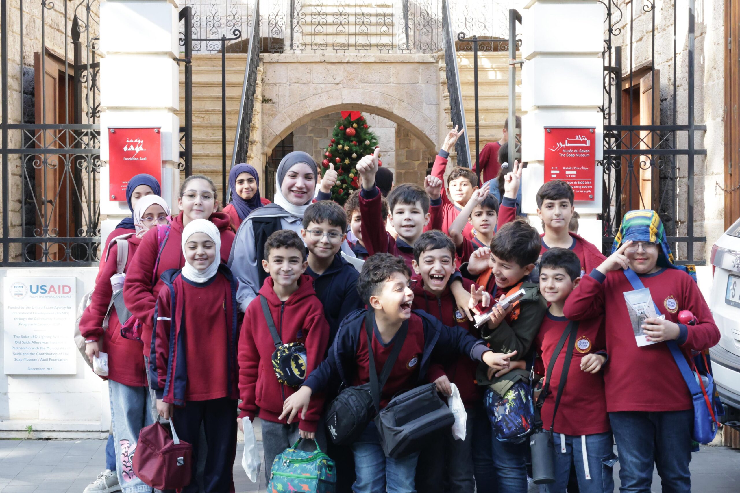 Students from Stars College visiting the Soap Museum in Saida.